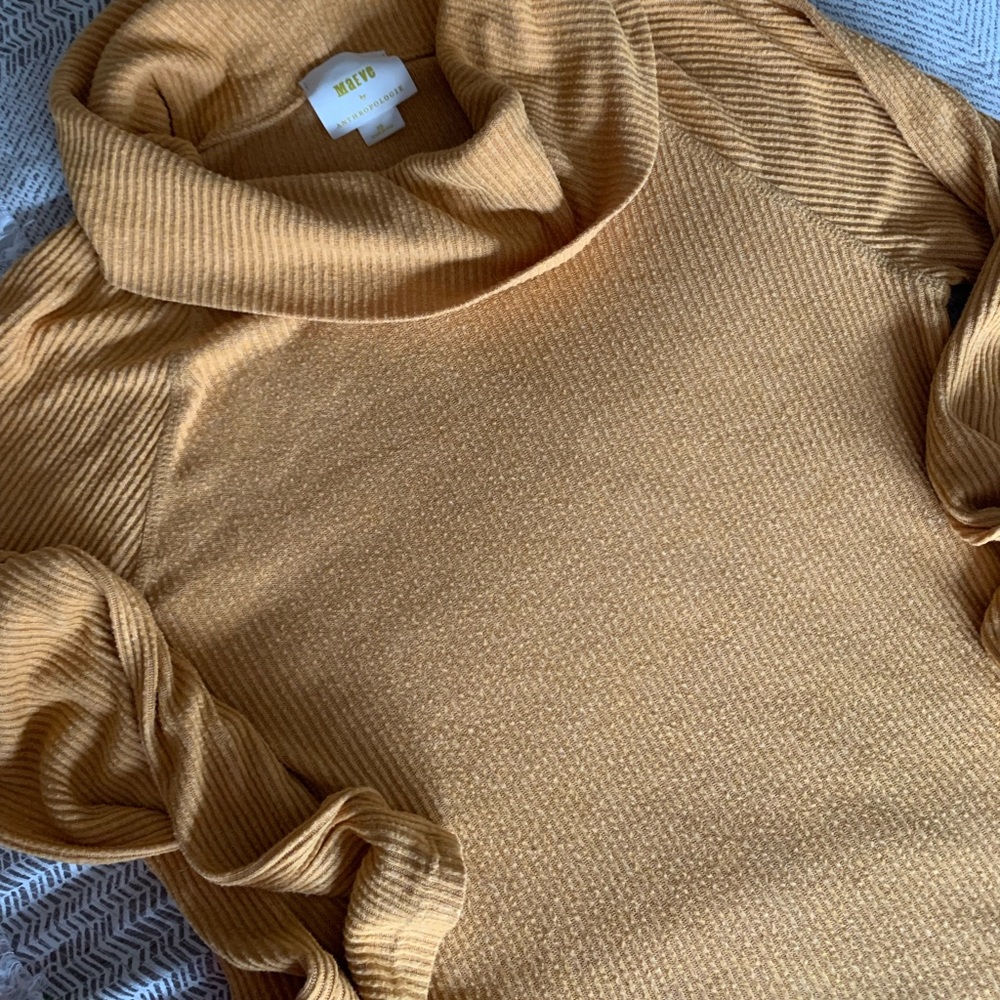 Mustard Colored Cowl Neck Maeve Anthropologie Sweater